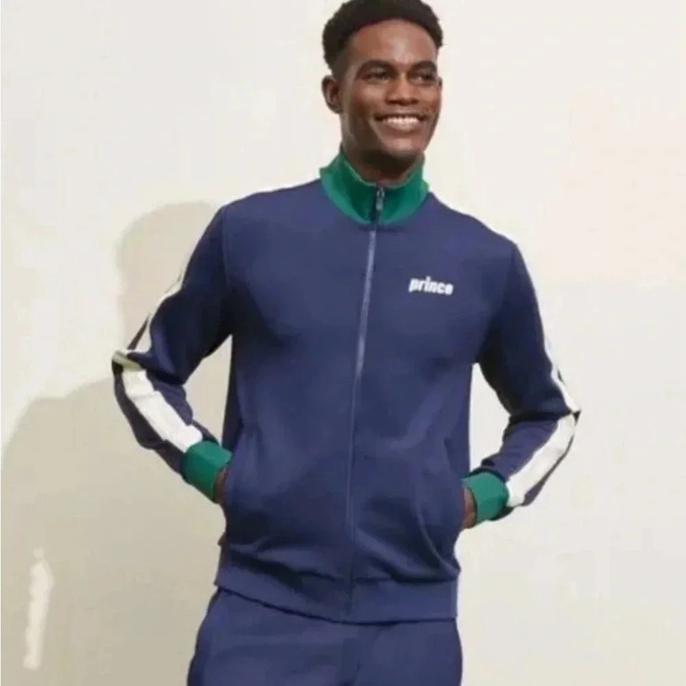 NWT Prince Men’s Pickleball Front Full Zip Warm-up Jacket Size XXL Navy White